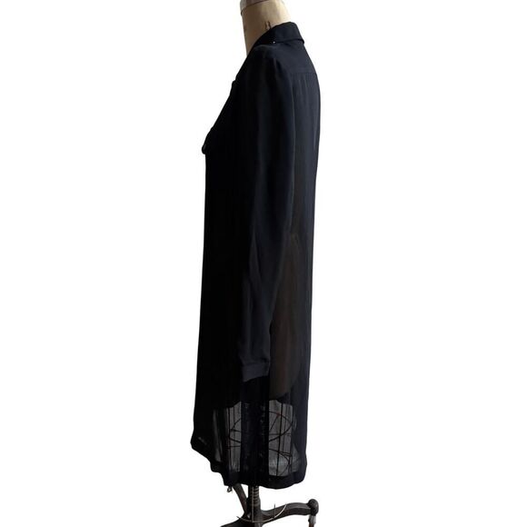 Planet Women's Size 12 Button Front Long Side Slit Tunic Top Black EUC Designer - Picture 5 of 7